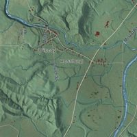 Second close-up of the map of Hume, New York print showing more streets and buildings