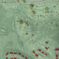 Second close-up of the map of Humphrey, Nebraska print showing more streets and buildings