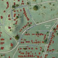 Second close-up of the map of Hunters Park, Minnesota print showing more streets and buildings