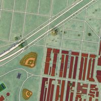 Second close-up of the map of Hunting Park, Pennsylvania print showing more streets and buildings