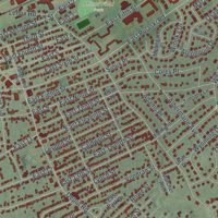 Second close-up of the map of Huntington Station, New York print showing more streets and buildings