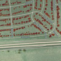 Second close-up of the map of Huntington Woods, Michigan print showing more streets and buildings