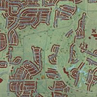 Second close-up of the map of Huntley, Illinois print showing more streets and buildings