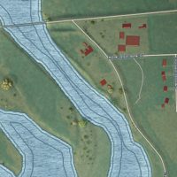 Second close-up of the map of Huntley, Montana print showing more streets and buildings