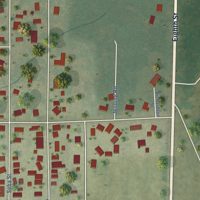 Second close-up of the map of Hurst, Illinois print showing more streets and buildings