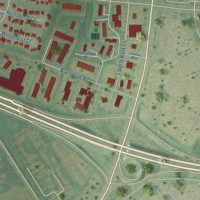 Second close-up of the map of Hurstbourne, Kentucky print showing more streets and buildings