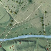 Second close-up of the map of Hurt, Virginia print showing more streets and buildings