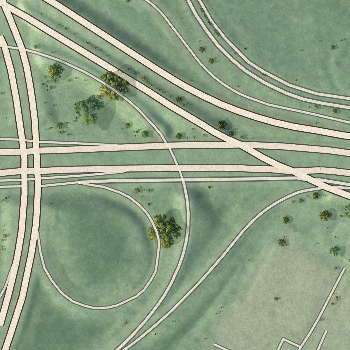 Second close-up of the map of Hutchison, Virginia print showing more streets and buildings