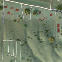 Second close-up of the map of Hyannis, Nebraska print showing more streets and buildings