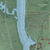 Second close-up of the map of Hyatts, Ohio print showing more streets and buildings