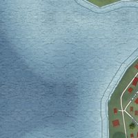 Second close-up of the map of Hydaburg, Alaska print showing more streets and buildings