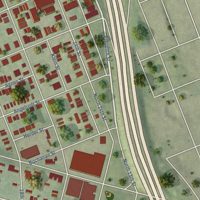 Second close-up of the map of Hyde Park, Missouri print showing more streets and buildings