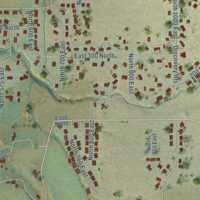 Second close-up of the map of Hyde Park, Utah print showing more streets and buildings