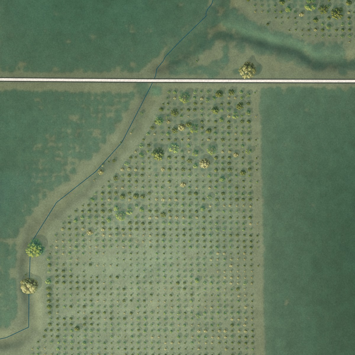 Second close-up of the map of Hypericum, California print showing more streets and buildings