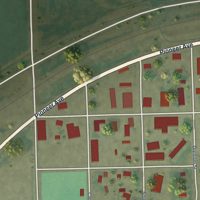 Second close-up of the map of Hysham, Montana print showing more streets and buildings