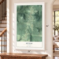 Hytop, Alabama map, 24 x 36 inch print in a white frame by a staircase