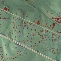 Second close-up of the map of Icard, North Carolina print showing more streets and buildings
