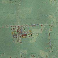 Second close-up of the map of Ida, Michigan print showing more streets and buildings
