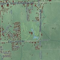 Second close-up of the map of Idabel, Oklahoma print showing more streets and buildings