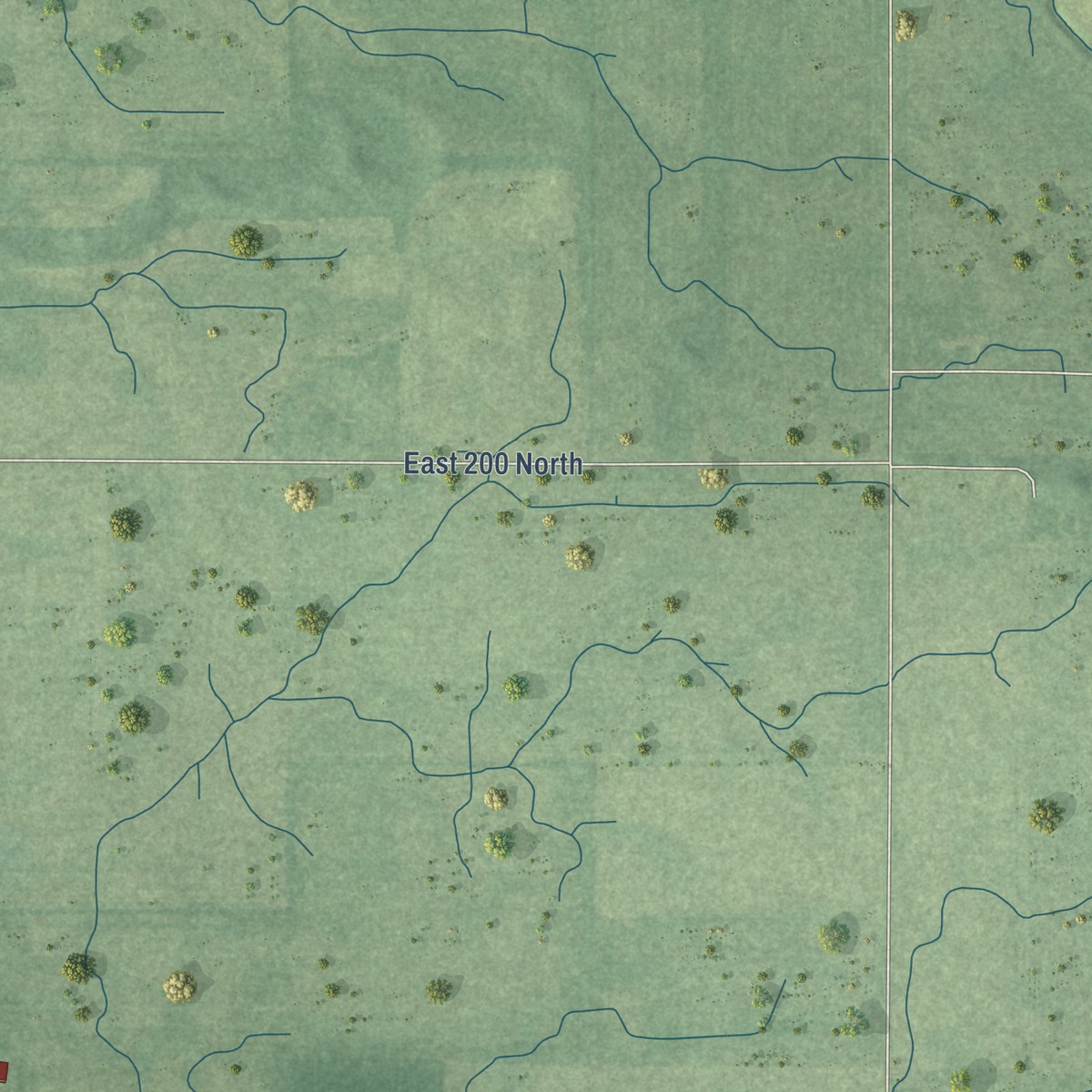 Second close-up of the map of Idaville, Indiana print showing more streets and buildings