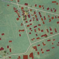 Second close-up of the map of Idaville, Oregon print showing more streets and buildings