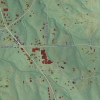 Second close-up of the map of Ider, Alabama print showing more streets and buildings