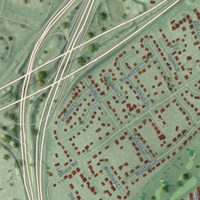 Second close-up of the map of Idylwood, Virginia print showing more streets and buildings