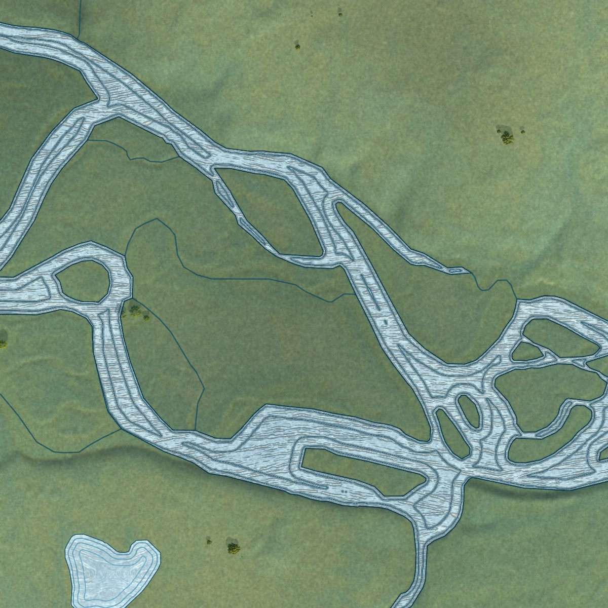 Second close-up of the map of Igiugig, Alaska print showing more streets and buildings