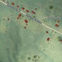 Second close-up of the map of Ila, Georgia print showing more streets and buildings