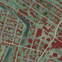Second close-up of the map of Ilion, New York print showing more streets and buildings