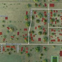 Second close-up of the map of Illiopolis, Illinois print showing more streets and buildings