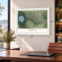 Immokalee, Florida map, 18 x 24 inch print in a white frame in a home office
