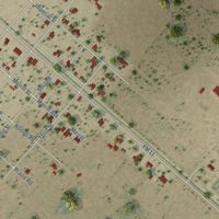 Second close-up of the map of Imperial, Texas print showing more streets and buildings