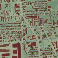Second close-up of the map of Independence Heights, Texas print showing more streets and buildings