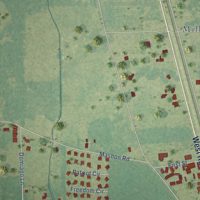 Second close-up of the map of Independence, Louisiana print showing more streets and buildings