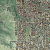 Second close-up of the map of Independence, Missouri print showing more streets and buildings