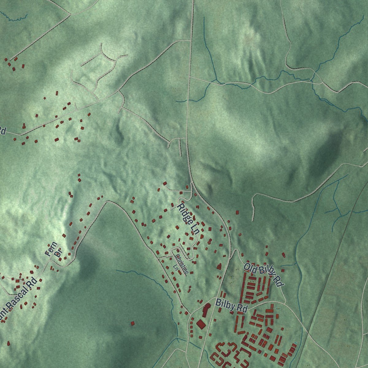 Second close-up of the map of Independence, New Jersey print showing more streets and buildings