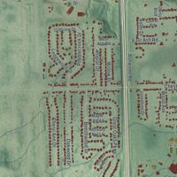 Second close-up of the map of Independence, Ohio print showing more streets and buildings