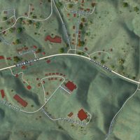 Second close-up of the map of Independence, Virginia print showing more streets and buildings