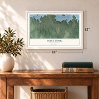 India Hook, South Carolina map, 12 x 18 inch print in a white frame in an entryway