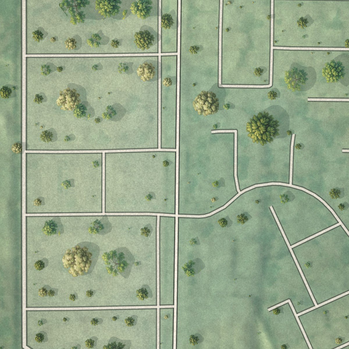 Second close-up of the map of Indian Creek, Illinois print showing more streets and buildings