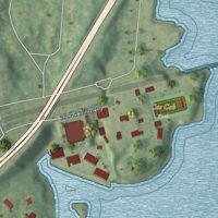 Second close-up of the map of Indian Field, Connecticut print showing more streets and buildings