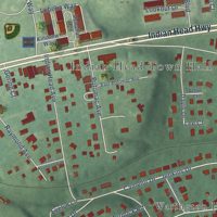 Second close-up of the map of Indian Head, Maryland print showing more streets and buildings