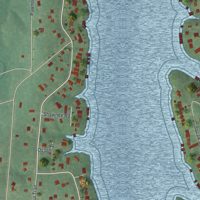 Second close-up of the map of Indian Lake, Missouri print showing more streets and buildings