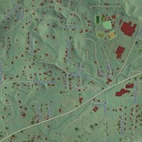 Second close-up of the map of Indian Springs Village, Alabama print showing more streets and buildings