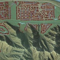 Second close-up of the map of Indian Wells, California print showing more streets and buildings