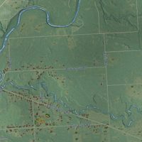 Second close-up of the map of Indianfields, Michigan print showing more streets and buildings