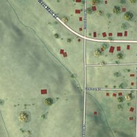 Second close-up of the map of Industry, Illinois print showing more streets and buildings