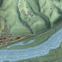 Second close-up of the map of Industry, Pennsylvania print showing more streets and buildings