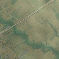 Second close-up of the map of Inez, Texas print showing more streets and buildings